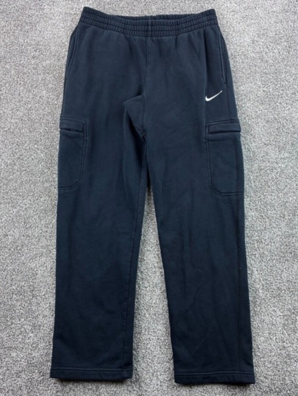 Nike Y2K Cargo Sweatpants Mens Large Fleece Cotton Drawstring Black